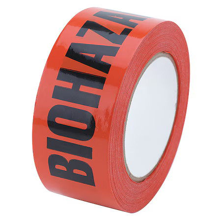 Safety Warning Tape, Solid, Black/Org, 2" W,  8Ndu3