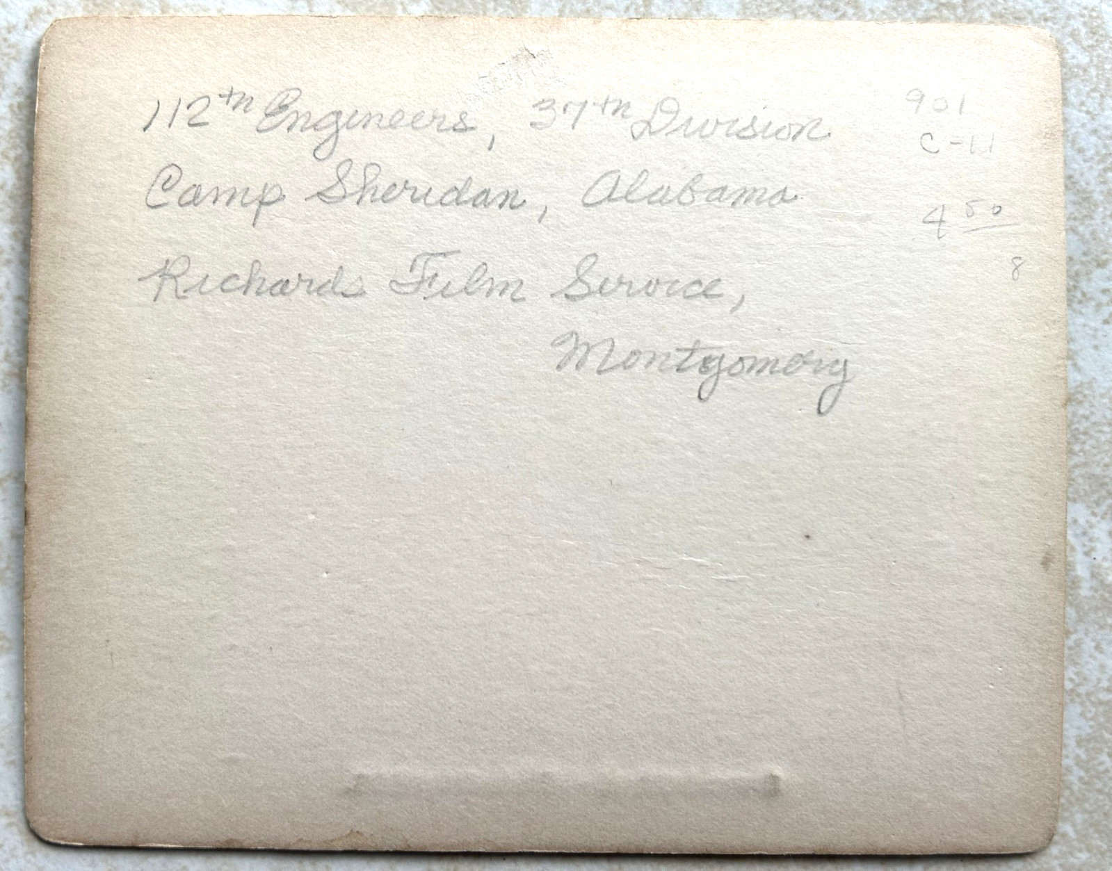 1915 circa Army Camp, I'D as Camp Sheridan - Cabinet Card - Soldiers & Tents