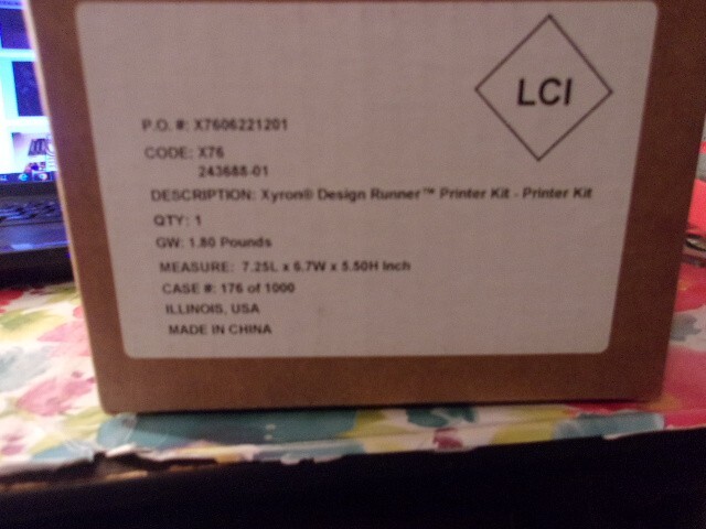 XYRON DESIGN RUNNER PRINTER KIT~NEW IN OPEN BOX~PRINT INK~INSTRUCTIONS~2 DISC~