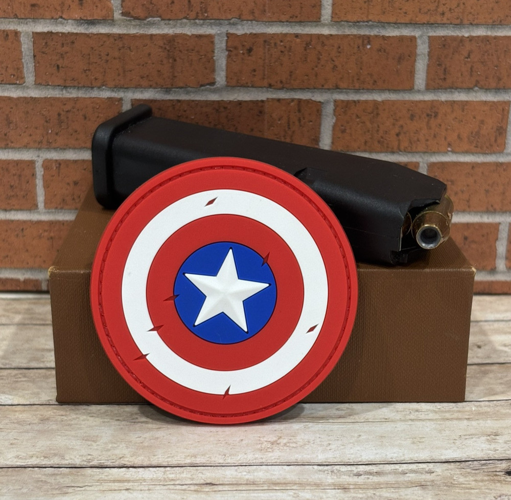 Tactical PVC Patch - Captain America Patch - Hook Loop Morale Shield Patch