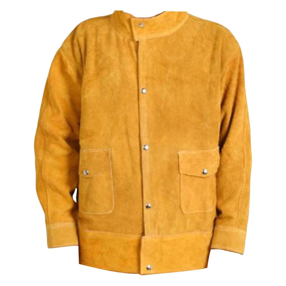 Flame-Resistant Heavy Duty Leather Welding Jacket for