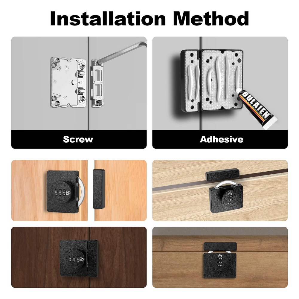 Keyless Combination Cabinet Lock - 3-Digit Security Door Lock for Cabinets, D...