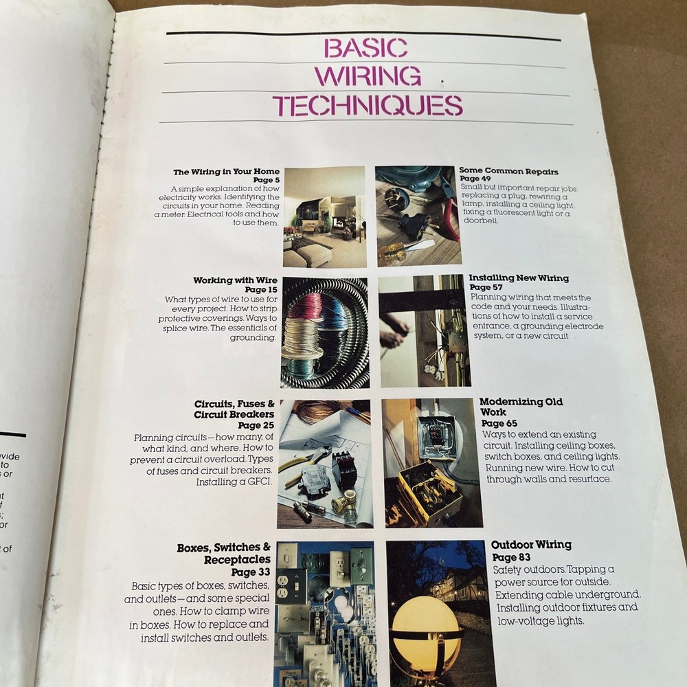1982 Basic Wiring Techniques by Ortho Books Electrical Illustrated Repair Guide