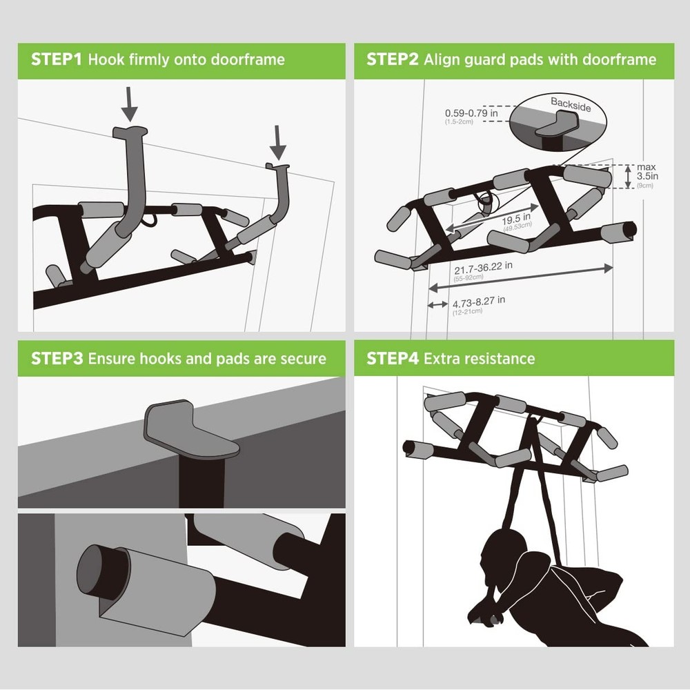 2026 Upgrade Multi-Grip Pull Up Bar with Smart Larger Hooks Technology - USA ...