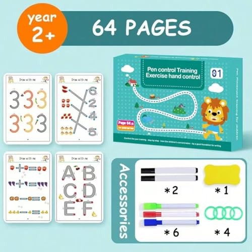Scribble Smart Workbook, Handwriting Practice Workbook, Pen Control 01-04 Set