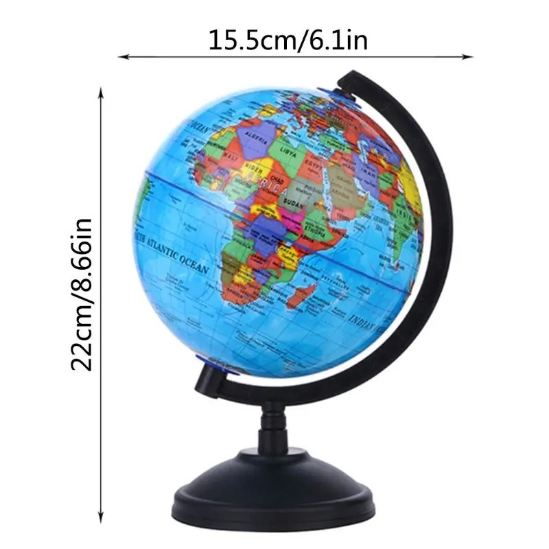 WORLD GLOBE EARTH Map Rotating Geography Ocean Classroom Learning Desktop 6