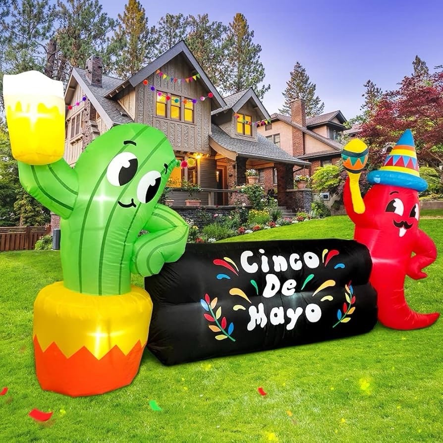 8FT Inflatable Cactus Pepper Outdoor Yard Decoration Holiday Party Lawn Decor
