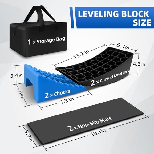 RV Leveling Blocks System, 2 Packs Camper Leveling Blocks System with 2