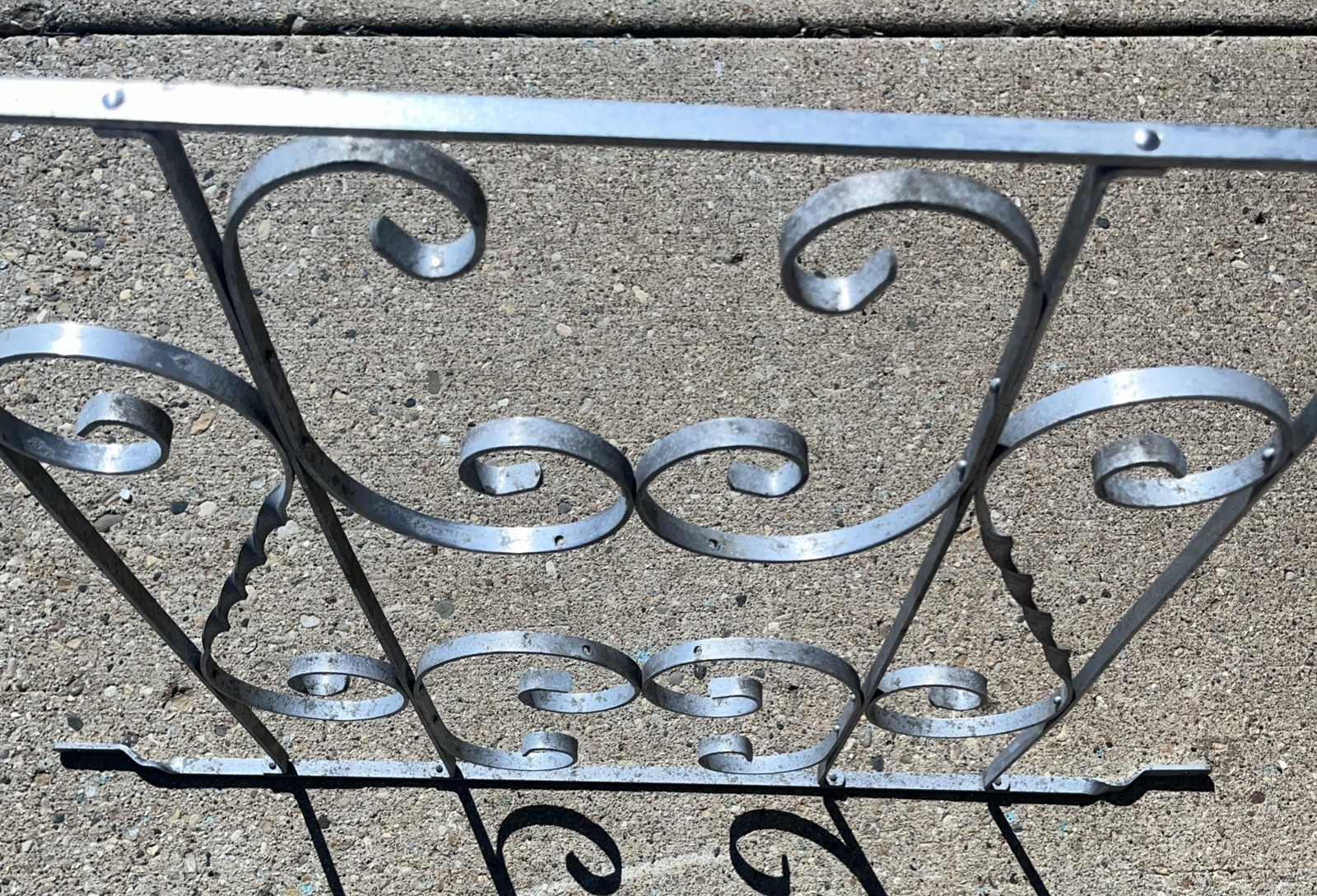 Vintage MCM Aluminum Screen Storm Door Grill Guard 33 1/2 x 26 LOOK!