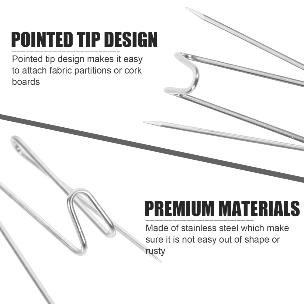 20 Pcs Fabric Panel Wall Wire Hooks Picture Frame Hanger Sharp