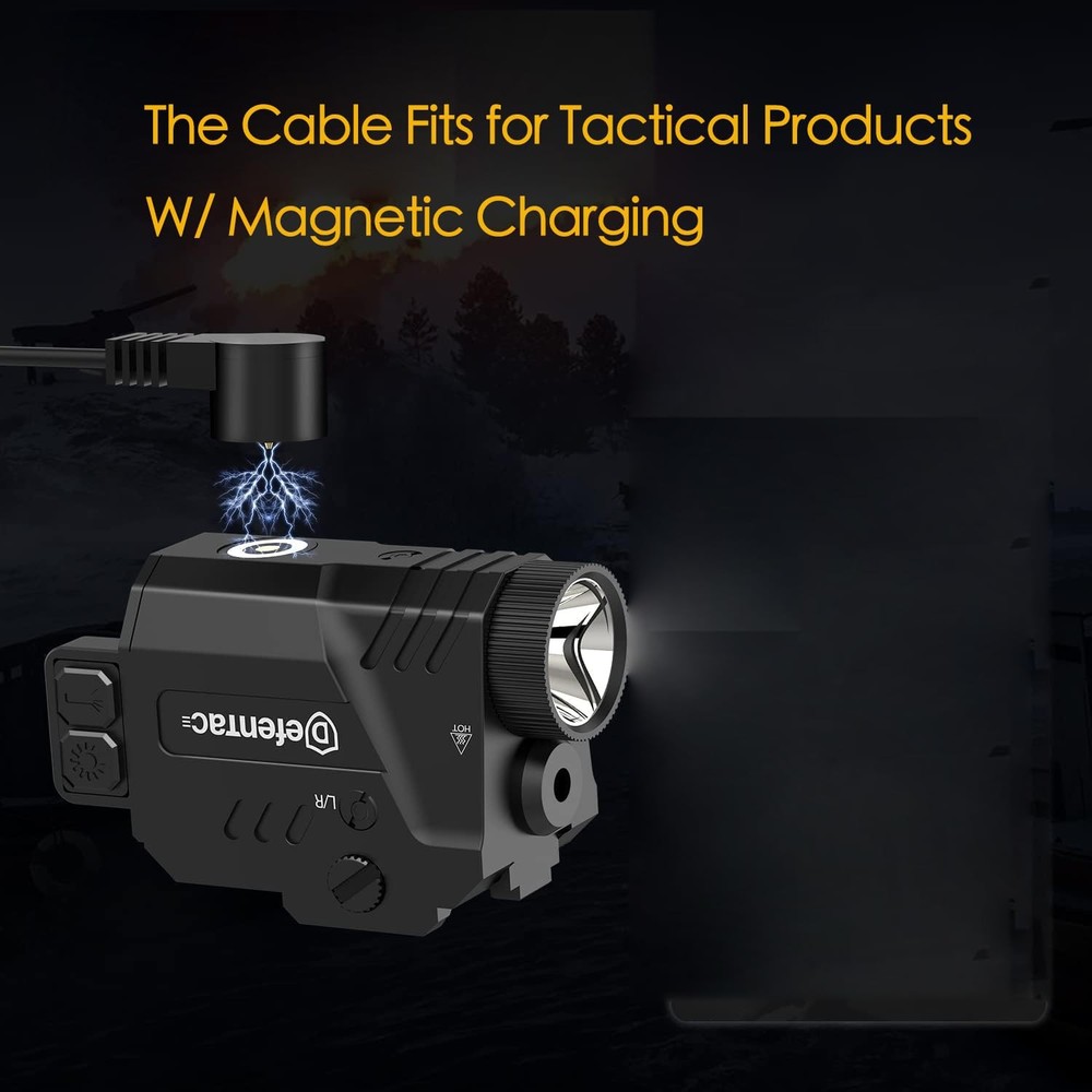 DEFENTAC USB Magnetic Charging Cable Compatible with Tactical 15 cm, Black