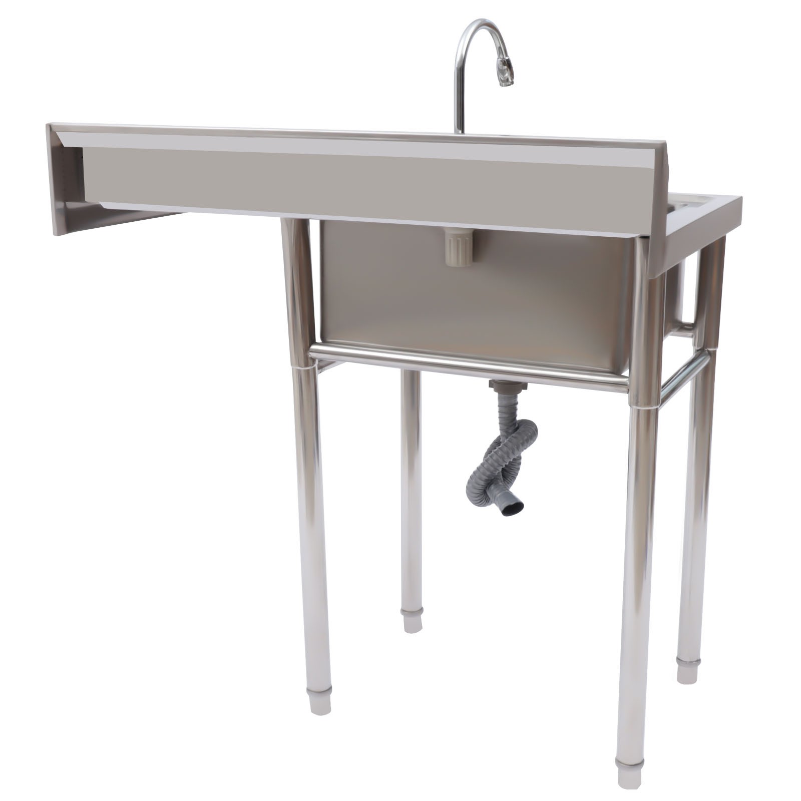 Stainless Steel Utility Sink Commercial Restaurant Kitchen with Faucet & Workben