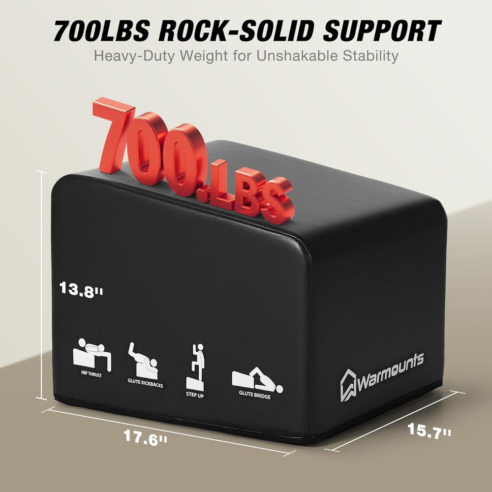 WARMOUNTS Hip Thrust Bench, Multi-Functional Hip Thrust Machine for Strength Tra