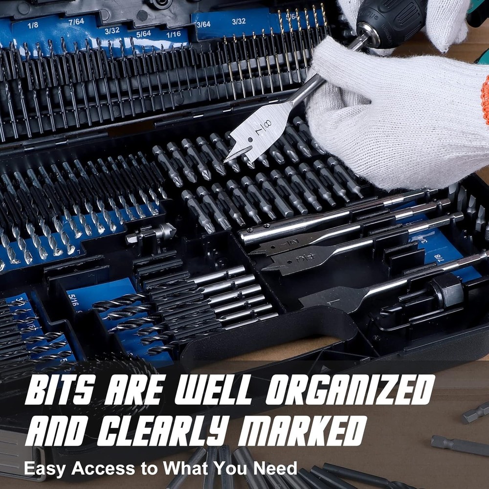 Drill Bit Set, 246 Pcs for Cordless Drill, Drill Driver Bit Set