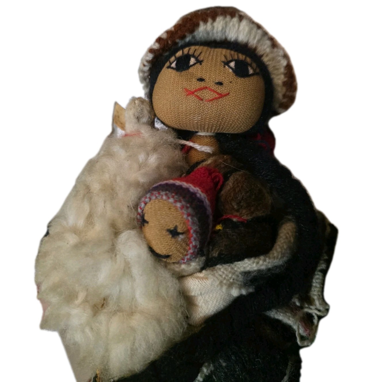 3 Handmade Peruvian Folk Art Dolls Traditional Andean Textile Clothing Vintage