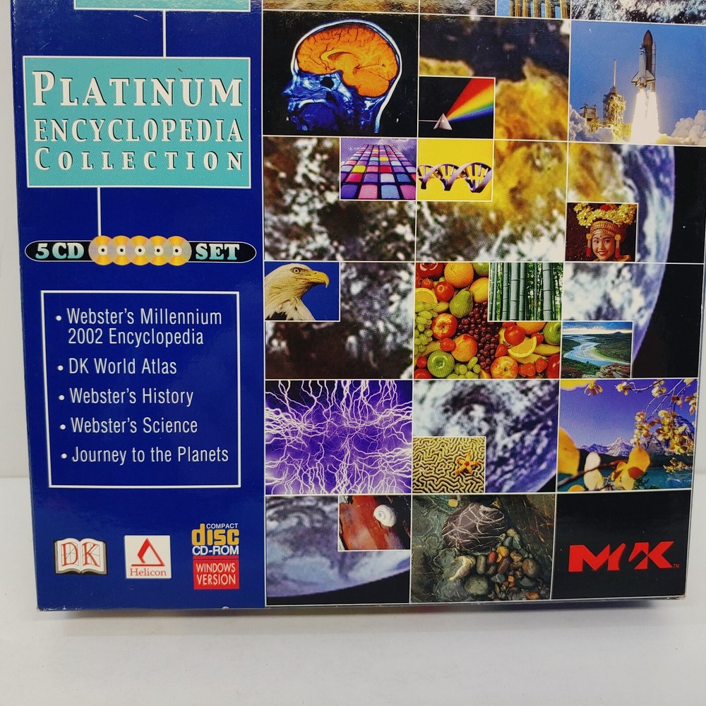 Vintage Webster's Millennium 2002 Encyclopedia Platinum PC Software 5 CD Set
