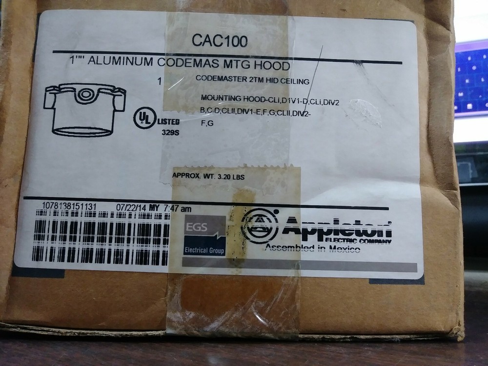 EGS APPLETON CAC100 LIGHTING CEILING BOX ASSEMBLY CODEMASTER NEW IN BOX