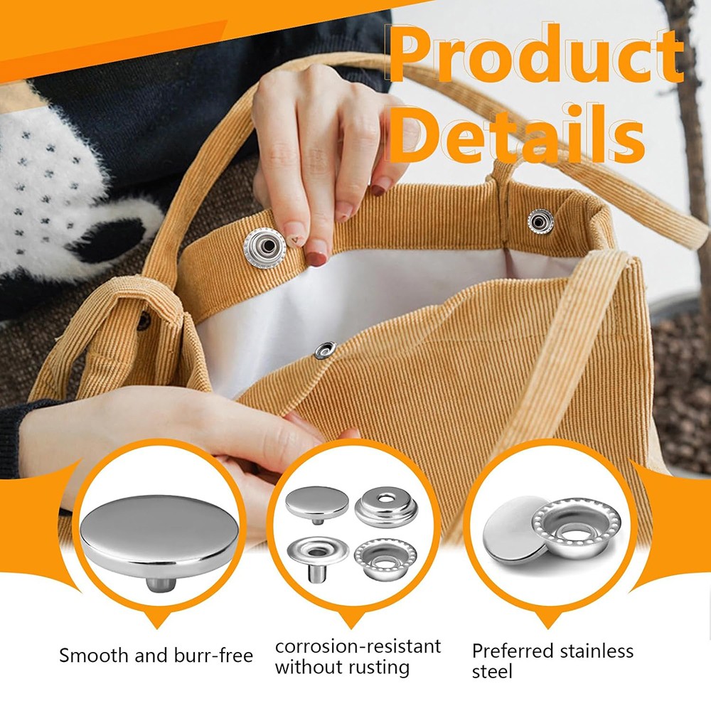 480X Snap Fastener Stainless Steel Boat Canvas Screw Press Stud Cover Button Kit