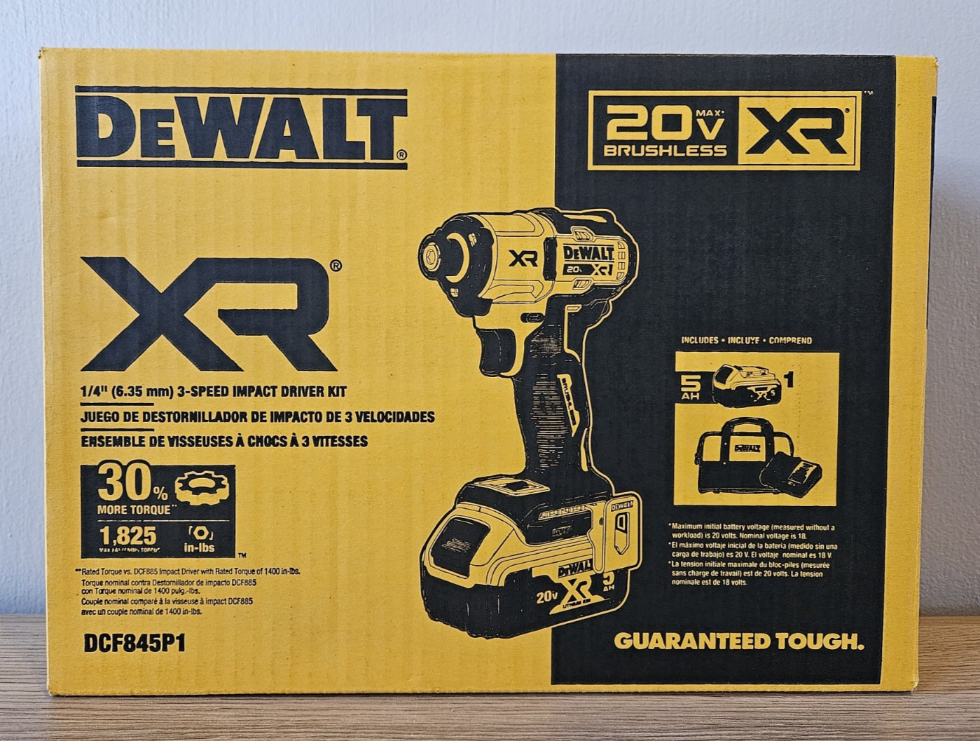 NEW DeWALT XR 20V Max Brushless 1/4" 3-Speed Impact Driver Kit DCF845P1