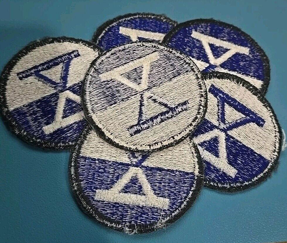 10th Army Corps Patch-Cut Edge-Snow Back--Original WW-II-1 Patch*