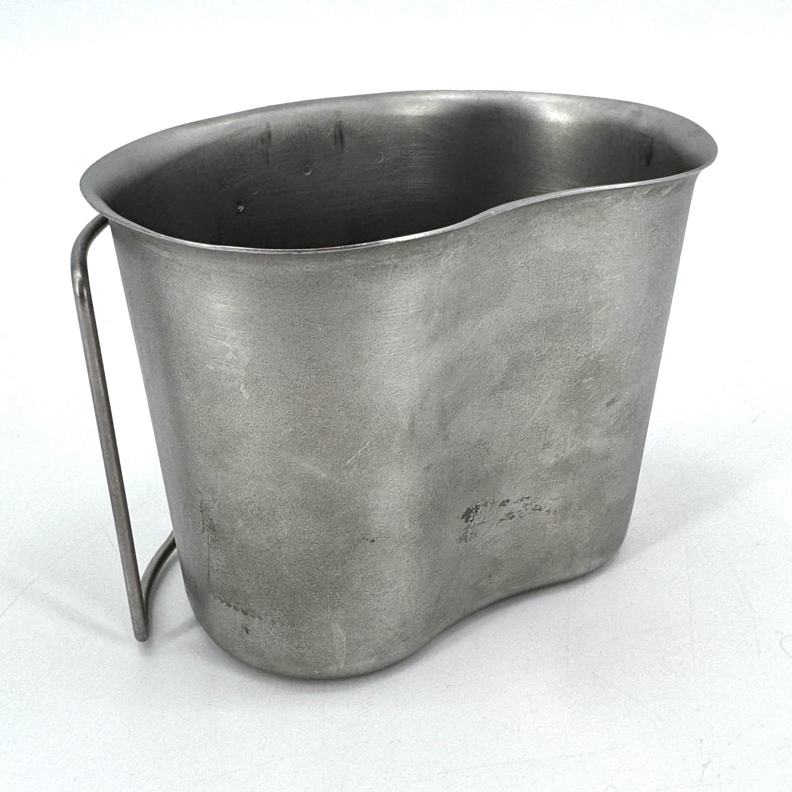 USGI US Military Issue 1 Quart Stainless Steel Metal Canteen Cup Folding Handle