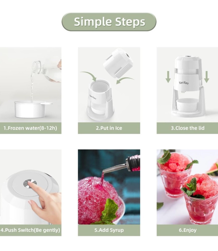 Shaved Ice Machine, Multi-Purpose Ice Shaver Machine with Adjustable Blade, Snow