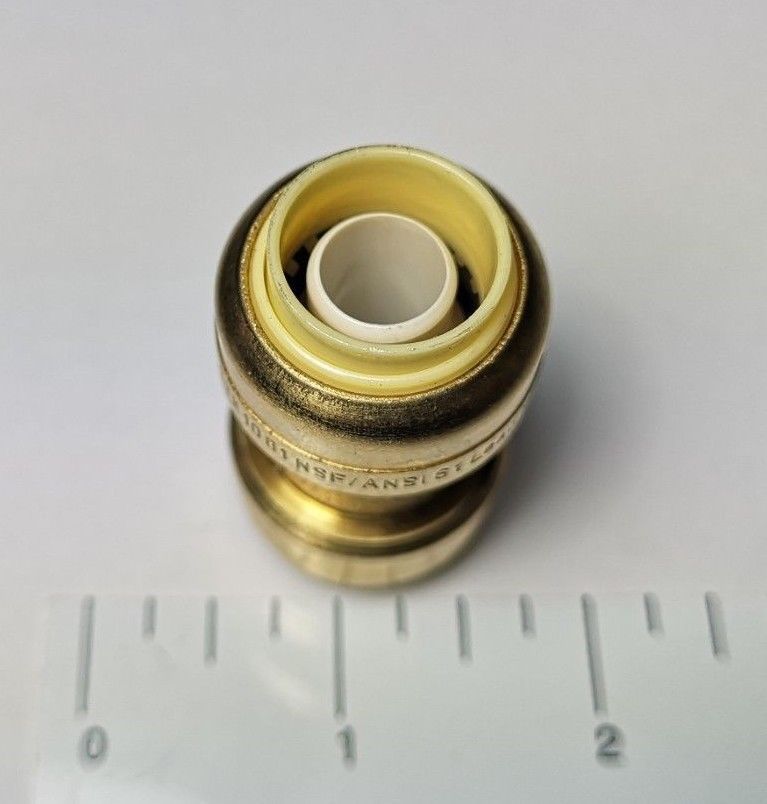 50 PIECES 1/2" X 1/2" PUSH FIT COUPLINGS FITTINGS, LEAD FREE BRASS. FULL PORT