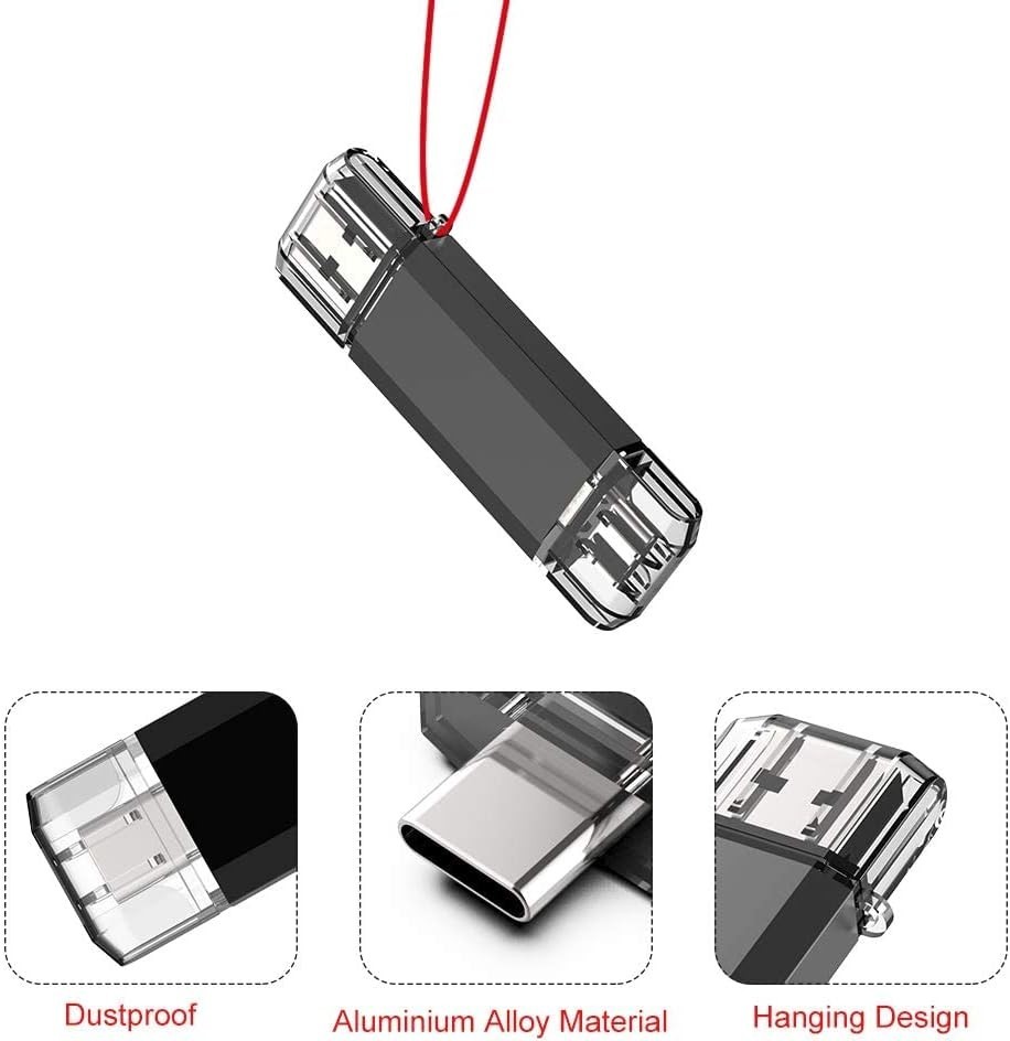 32GB USB C + USB 3.0 Flash Drive Set with Keychain – Portable Memory Solution