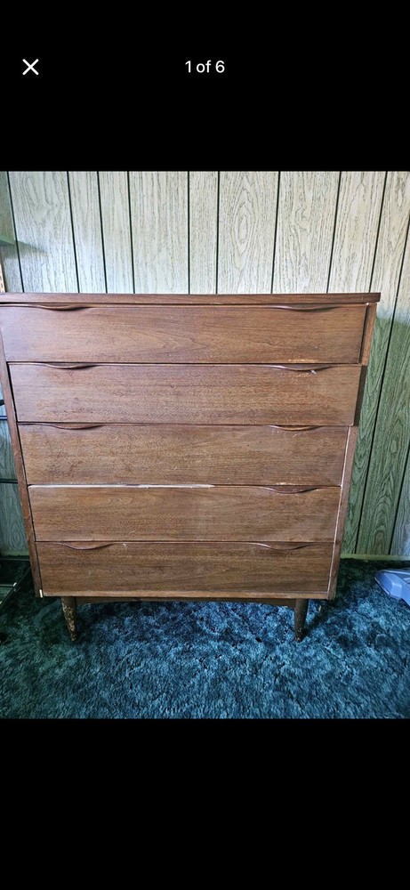 Vintage Mid Century Walnut Drawer Pull