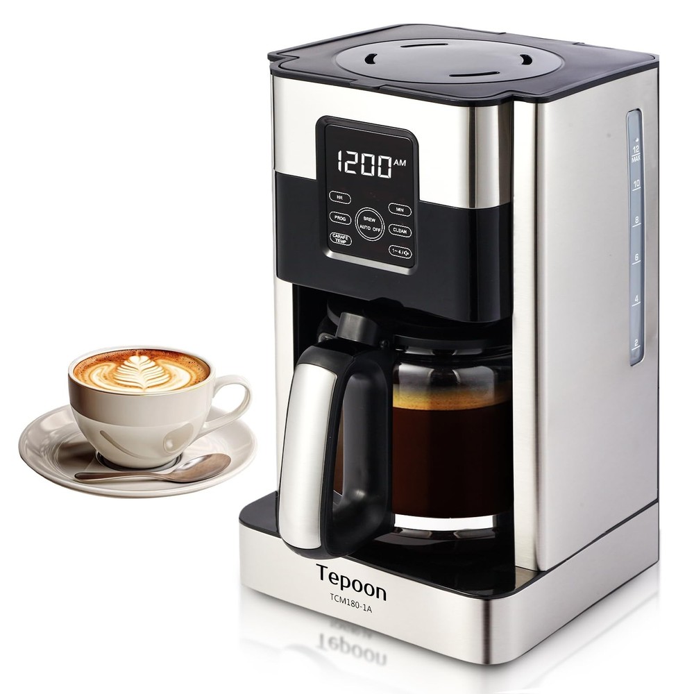 Coffee Maker, 12-Cup Glass Carafe, Programmable, Touch Screen, Keep Hot Plate