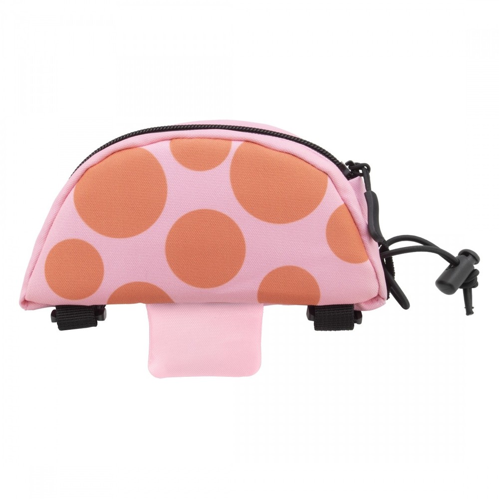 Pink Mushroom Frame Bag - Vegan PU Coated 600D Polyester, Hook and Loop Mount