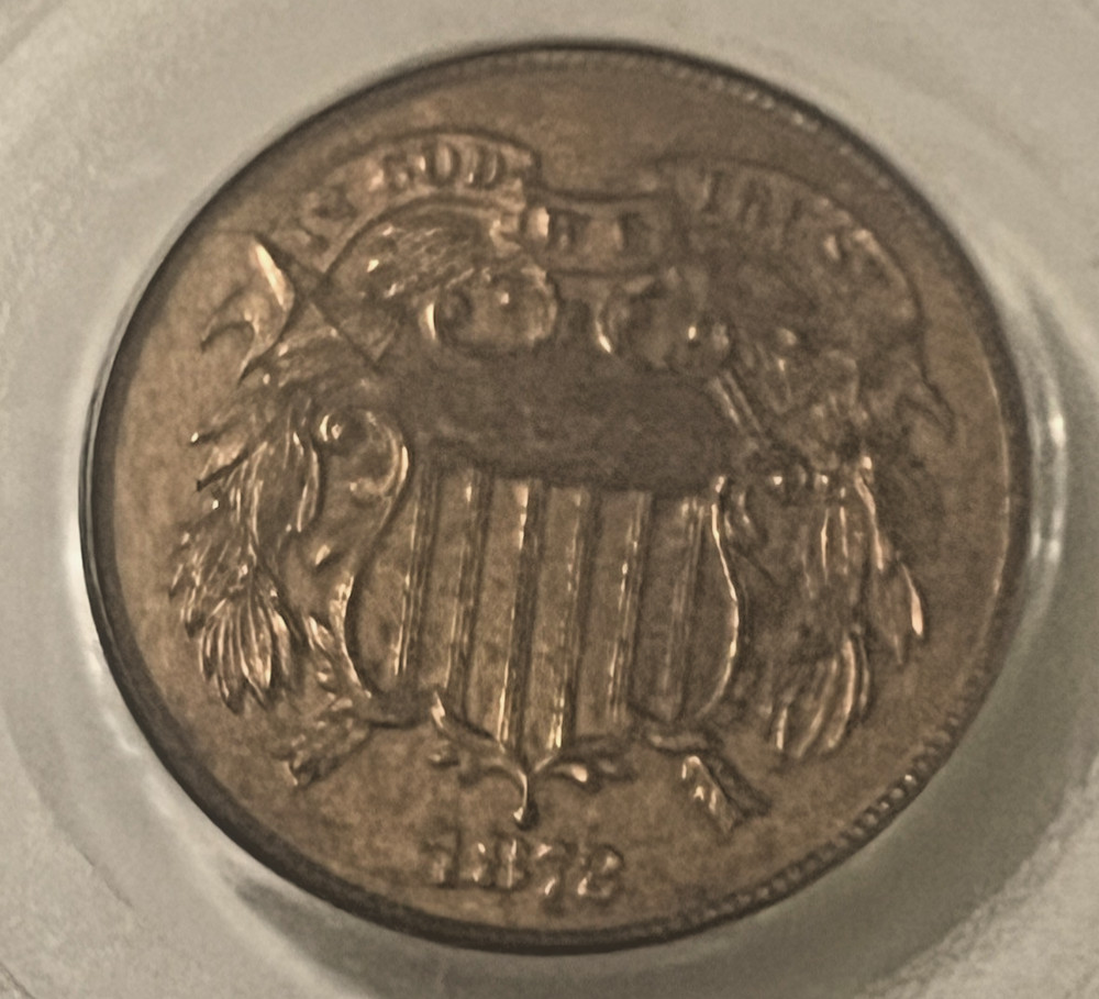 1872 Two Cent PCGS PR62 Red Brown, Scarce date