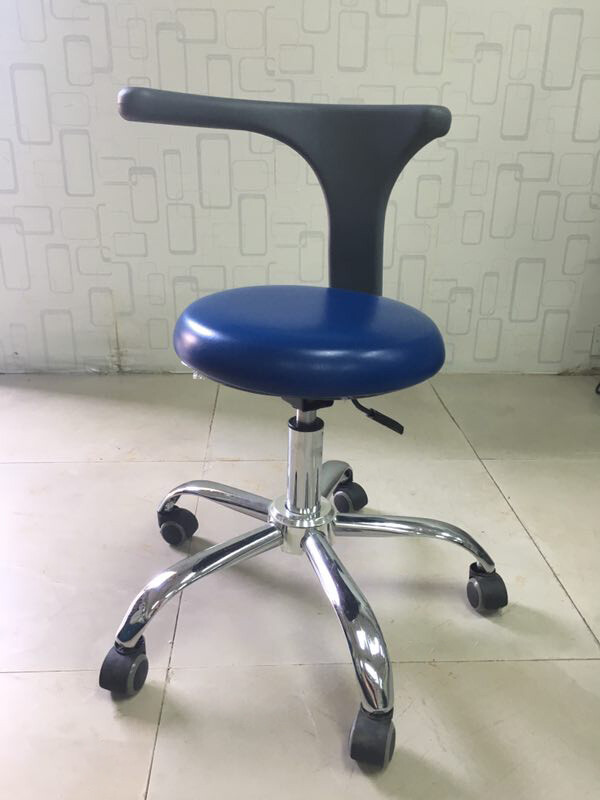 ADJUSTABLE MEDICAL DENTAL CHAIR WITH STOOL COMBINATION BLUE Hard Leather