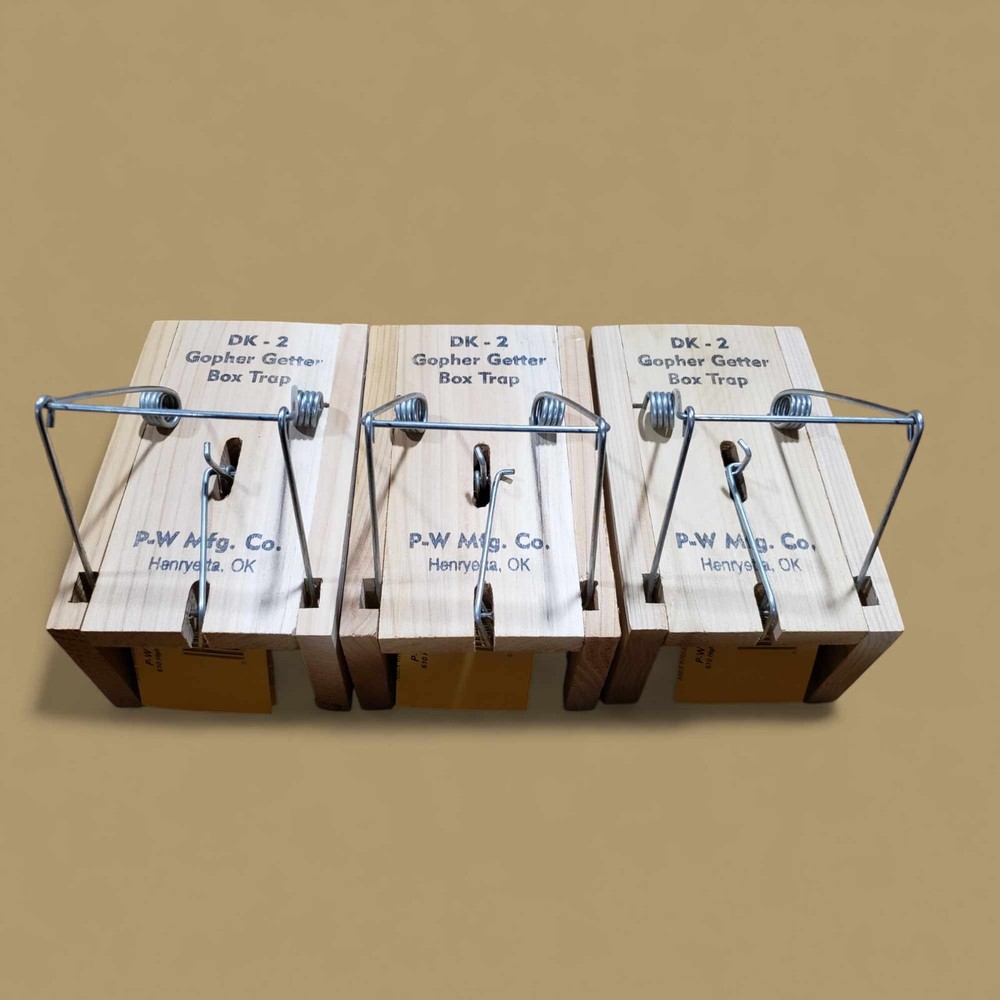 3 DK-2 Death Klutch Gopher Getter Box Mole Trap Trapping Mole Ground Squirrel