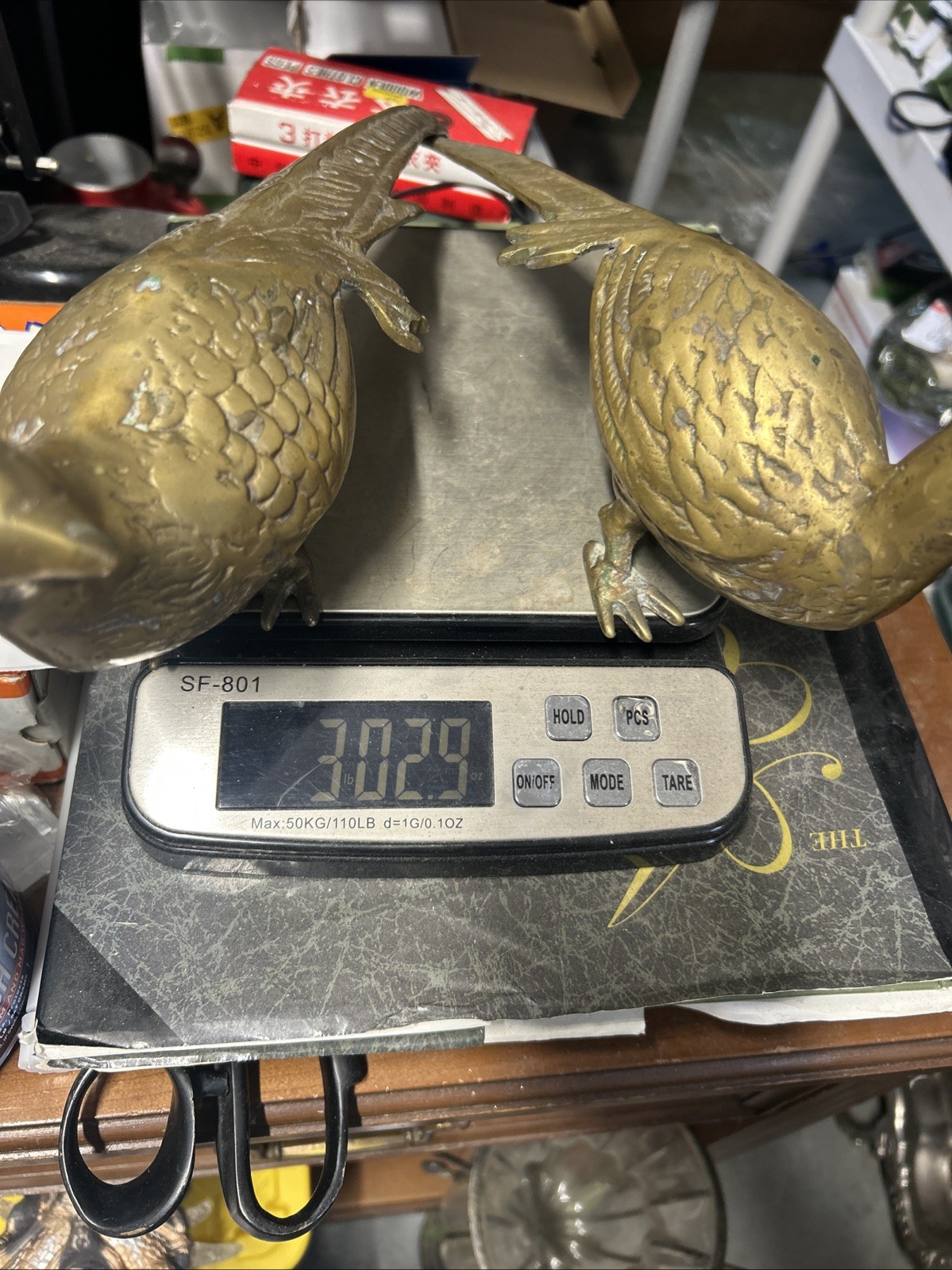 Vintage Pair of SOLID BRASS Pheasant Birds MCM Bird Decor Figurine Old