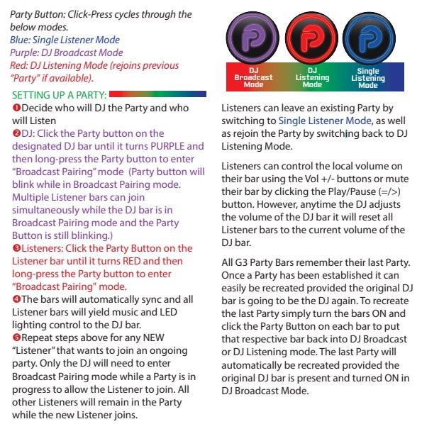 Bazooka G3 Party Bar MINI Bluetooth Speaker Waterproof 450W Max Soundbar Black