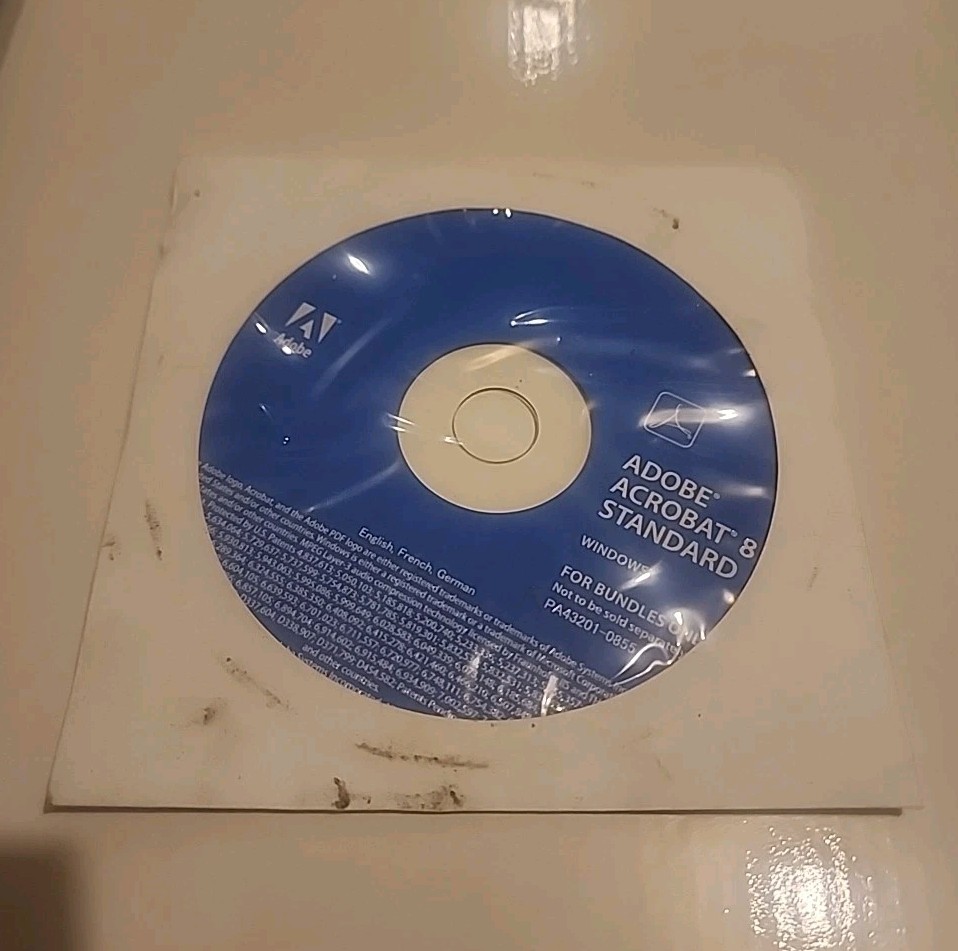 NOS Sealed Adobe Acrobat 8 Standard  Windows OEM Legacy Software w/ Serial Key