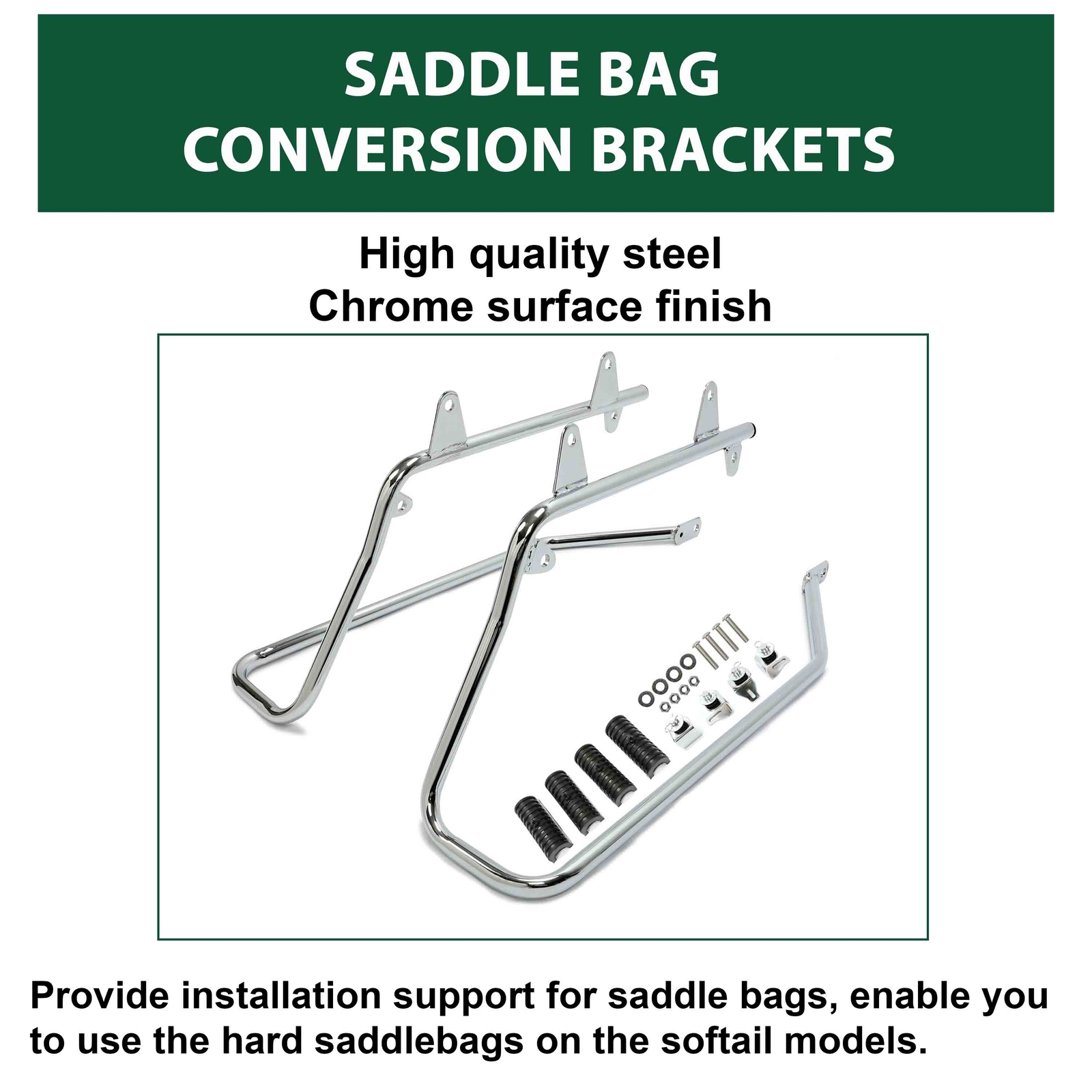 Hard Saddlebags Saddle Bags W/ Conversion Brackets For Harley Heritage Softail