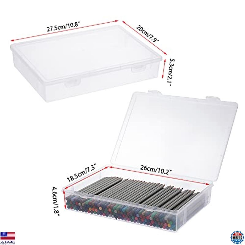 BTSKY 4-Pack Clear Plastic Storage Boxes with Flap Lid – Craft Organizers for