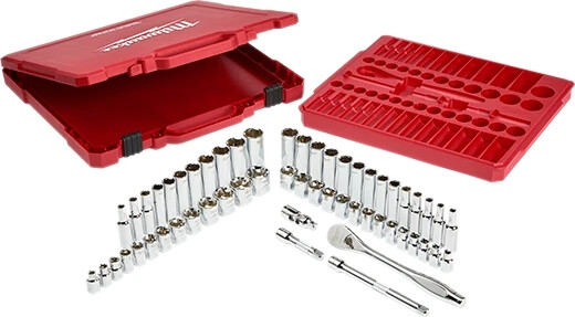 Milwaukee 48-22-9008 3/8" Drive 56PC Ratchet & Socket Set - SAE & Metric