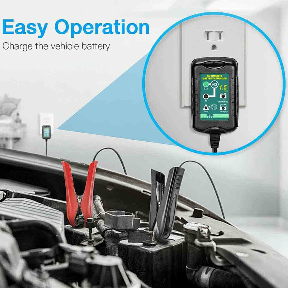 Automatic Battery Charger Maintainer Motorcycle Trickle Float For Tender 6V 12V