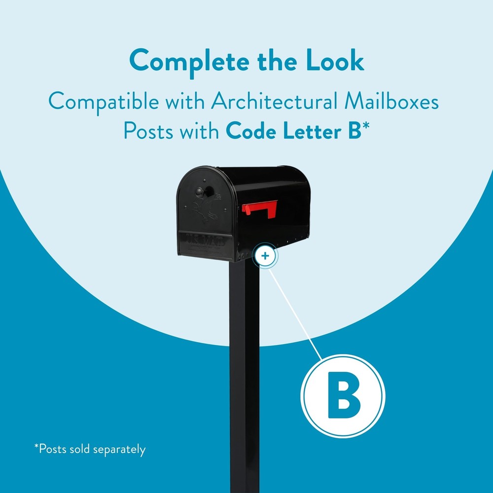 Gibraltar Mailboxes OM160BEC Outback Double Door, Large Capacity Mailbox, Bl...