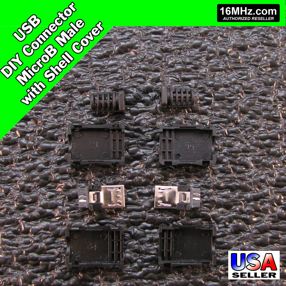 USB MicroB 2x Male DIY Connector Plug Jack Cable Replacement Shell Sets Q51