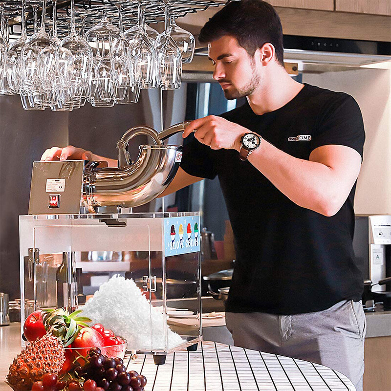 Electric Dual Blades Commercial Ice Crusher Shaver 440lbs/hr Snow Cone Maker