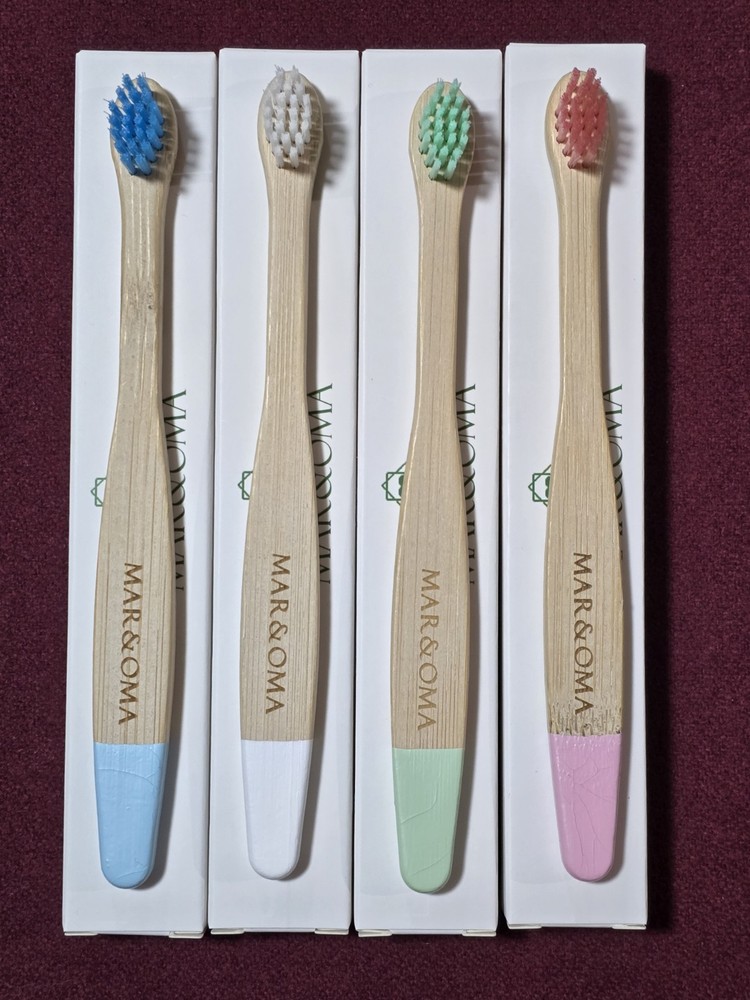 Bamboo Kids Toothbrushes Soft Bristles Multi Color 8 Pack Eco Friendly