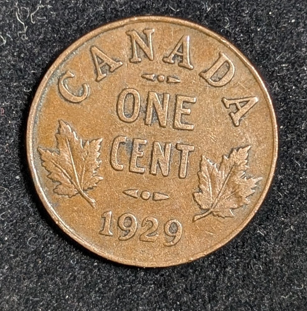 1929 Canada 1 Cent Circulated KM# 28 Brown