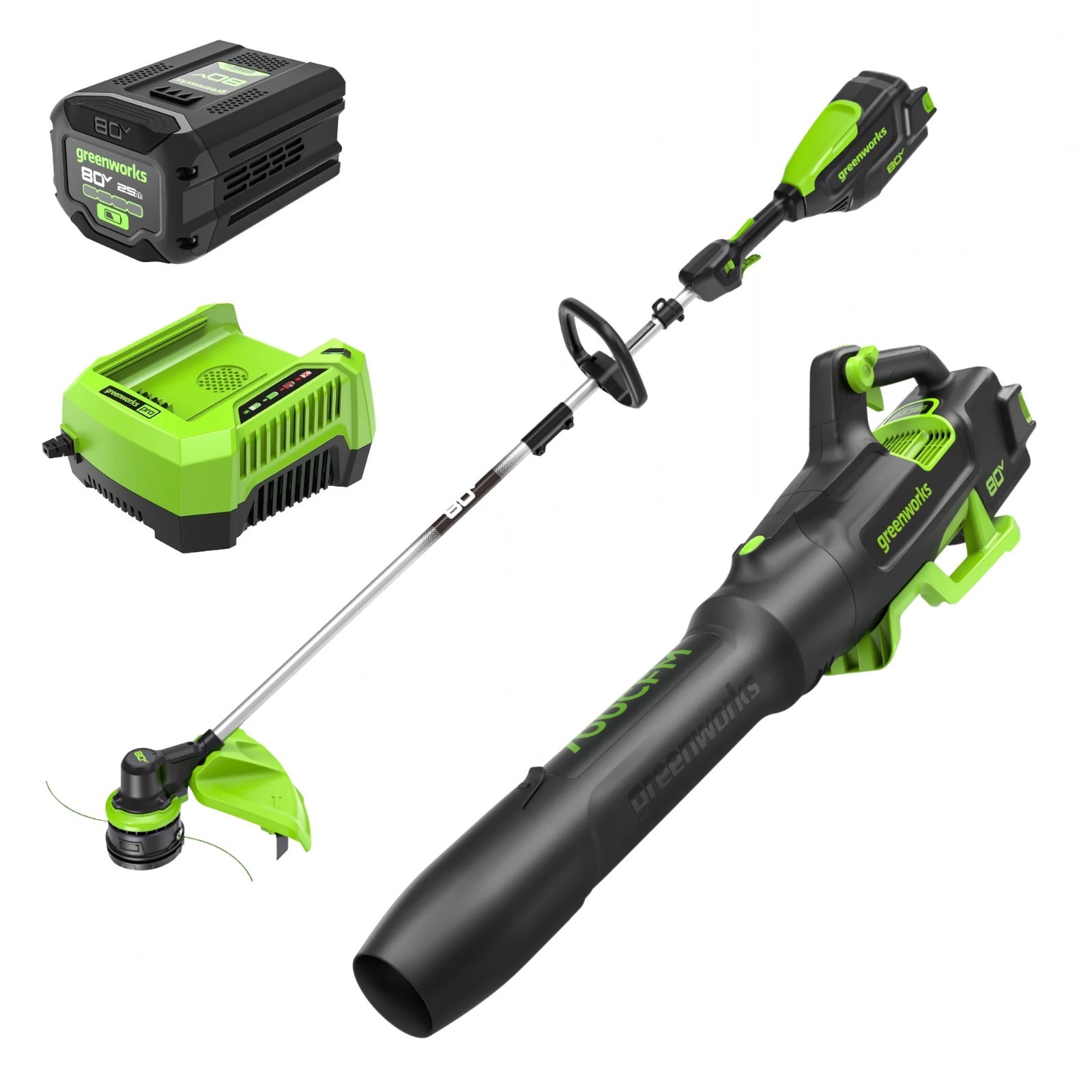 Greenworks 80V Cordless Brushless 16" String Trimmer & 700 CFM Blower Combo Kit
