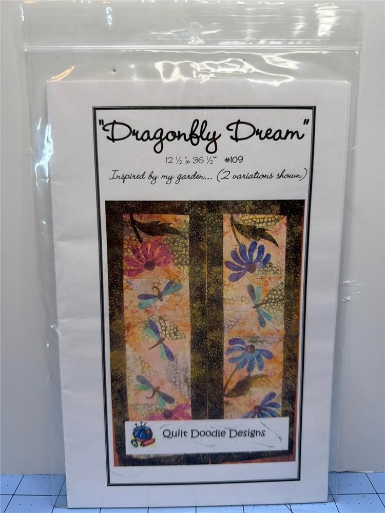 QUILT DOODLE DESIGNS Table Runner Pattern - DRAGONFLY DREAM 2 Variations