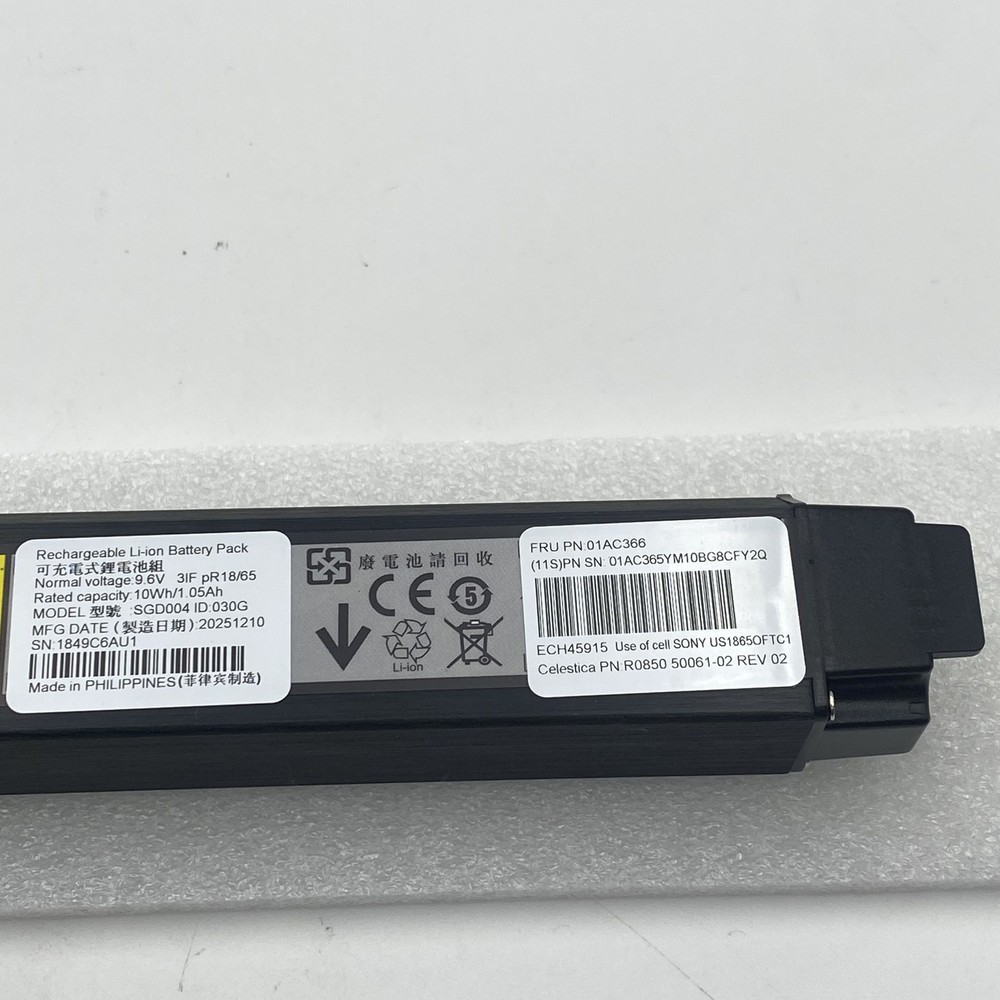 IBM Storwize V5000-V5010-V5030 Gen2 Battery Date Code: 2025 01AC365 01AC366