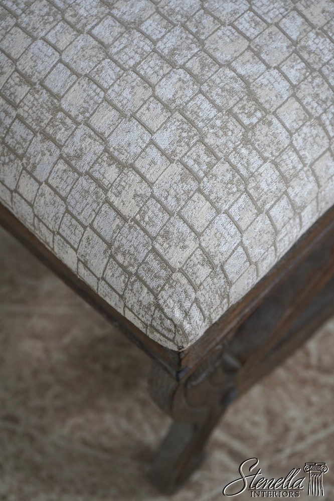 L68198: Rustic Gray Carved Frame Window Bench